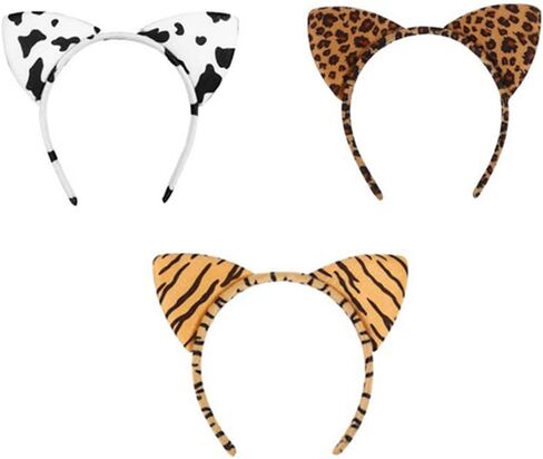 3 قطع من عصابات رأس آذان القطط من القطيفة بطبعة الفهد النمر وعصابة رأس للحفلات التنكرية تحت عنوان إكسسوارات الشعر للهالوين والارتداء اليومي والمهرجانات وأداء المسرح in Kuwait