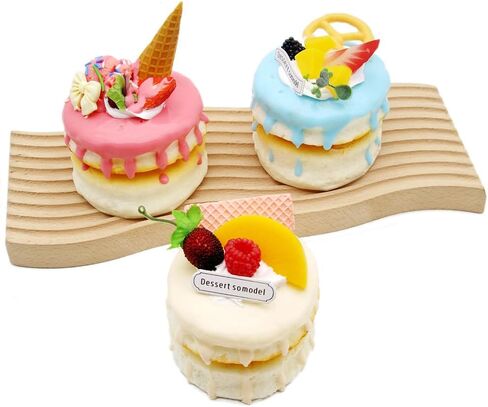 3pcs Realistic Artificial Cake Assorted Fake Cake Desserts Simulation Food Model Photography Prop for Home Kitchen Display Decoration in Kuwait