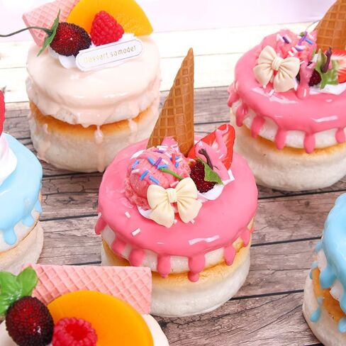 3pcs Realistic Artificial Cake Assorted Fake Cake Desserts Simulation Food Model Photography Prop for Home Kitchen Display Decoration in Kuwait