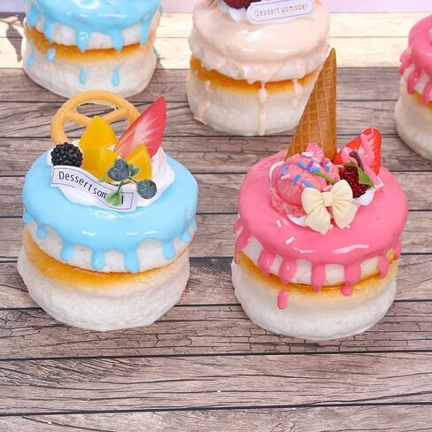 3pcs Realistic Artificial Cake Assorted Fake Cake Desserts Simulation Food Model Photography Prop for Home Kitchen Display Decoration in Kuwait