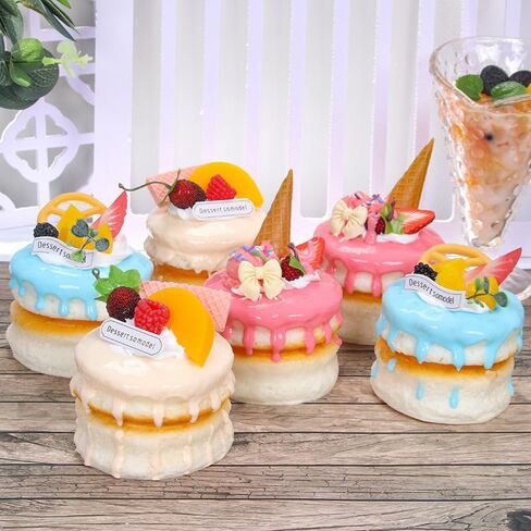 3pcs Realistic Artificial Cake Assorted Fake Cake Desserts Simulation Food Model Photography Prop for Home Kitchen Display Decoration in Kuwait