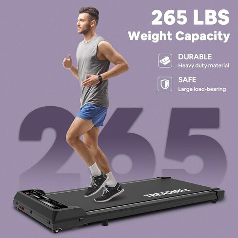 جهاز مشي تحت المكتب - وسادة مشي للمكتب المنزلي - جهاز مشي محمول 2.25 حصان - آلة الركض للمشي مع شاشة LED للتحكم عن بعد بسعة 265 رطلاً باللون الأسود in Kuwait