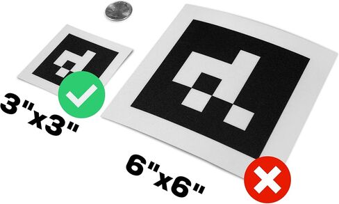 Sky High Bull's-Eye (3"x3") AprilTags 16-bit (4x4 Array) 3M Stickers for Auto-Detection (30 Pack) | Visual Fiducial Marker | Augmented Reality, Robotics, and Calibration | RealityCapture Compatible in Kuwait