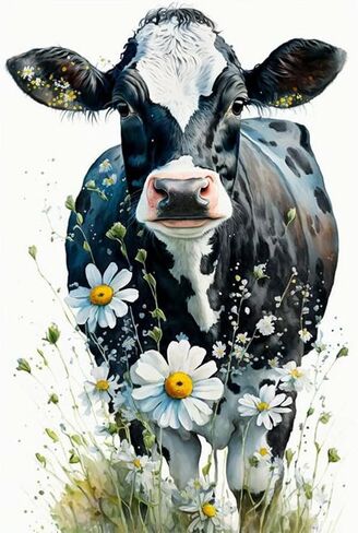 WSLWXSHM Diamond Art Painting Kits for Adults Cow, Round Full Drill Diamond Art Kits, 5D DIY Paint with Diamonds Crafts for Home Wall Decoration Gifts 12×12Inch, Animal in Saudi Arabia