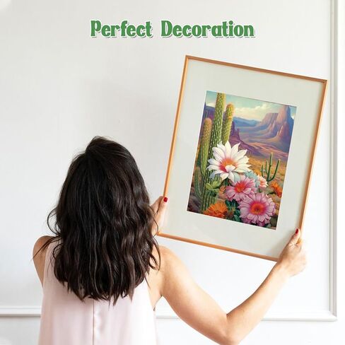 NAIMOER الصبار الماس مجموعات الفن للبالغين، DIY الحفر الكامل 5D الماس الفن الزهور الماس الفن الصحراء الماس مجموعات الطلاء للاسترخاء وديكور جدار المنزل 30x40 سم in Kuwait