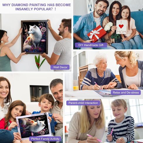 ROOHOME البومة مجردة Lndscape 5D مجموعات الطلاء الماس للبالغين - DIY الحفر الكامل الغابات المظلمة الماس مجموعات الفن لBrginner-الماس النقاط مجموعات حجر الراين الحرف الفنية فسيفساء مجموعات الطلاء لديكور المنزل in Saudi Arabia