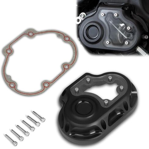 Clarity Transmission Side Cable Clutch Cover for Harley Touring Dyna Street Bob Softail Fat Boy FLSTF 07-17 FLHTC Glide 2007-2013 (All Black) in Saudi Arabia