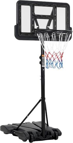 طوق كرة السلة المحمول في الهواء الطلق، ارتفاع طوق كرة السلة للأطفال قابل للتعديل 5-7 أقدام، 28 بوصة لوحة خلفية وعجلات للأطفال/المراهقين/الشباب في الفناء الخلفي/الممر/الداخل، مع قاعدة موسعة ولوحة خلفية للكمبيوتر الشخصي in Kuwait
