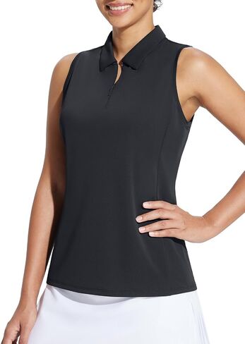 BALEAF Women's Sleeveess Golf Shirts with Tennis Skirts Athletic Outfits (Black and White, Size M) in Saudi Arabia