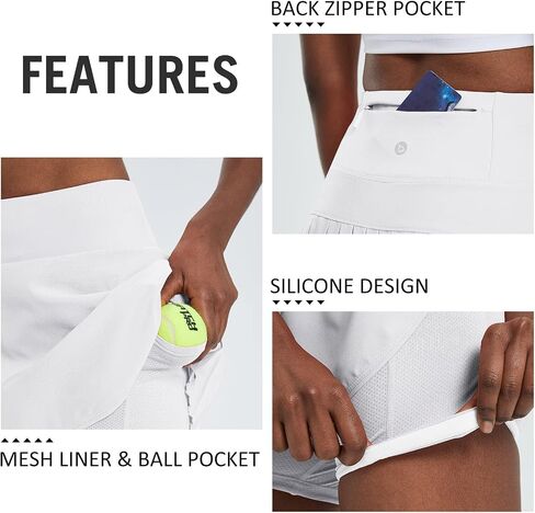 BALEAF Women's Sleeveess Golf Shirts with Tennis Skirts Athletic Outfits (Black and White, Size M) in Saudi Arabia