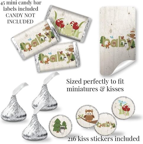 Amanda Creation Woodland Forest Animals Baby Shower Party Bundle Includes 20 each of Invitations with Envelopes + 4 Different Sizes of Decorative Stickers, Diaper Tickets & Bring a Book Cards in Saudi Arabia
