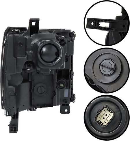مجموعة المصابيح الأمامية Labwork، بديل متوافق لـ 2016-2019 Chevy Silverado 1500 [HID/Xenon Model] مصباح أمامي لجهاز العرض DRL لغطاء الكروم من جانب الركاب in Kuwait