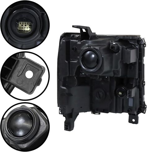 مجموعة المصابيح الأمامية Labwork، بديل متوافق لـ 2016-2019 Chevy Silverado 1500 [HID/Xenon Model] مصباح أمامي لجهاز العرض DRL لغطاء الكروم من جانب الركاب in Kuwait