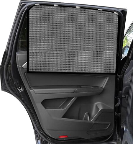 قطعتان من مظلة نافذة السيارة الجانبية، مظلة نافذة جانبية شبكية قابلة للحمل، مع حماية مغناطيسية من الشمس وحماية من الأشعة فوق البنفسجية، ظلال نافذة السيارة، للنوافذ الجانبية للمقعد الخلفي للسيارة in Kuwait