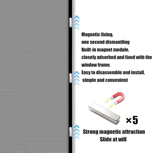 قطعتان من مظلة نافذة السيارة الجانبية، مظلة نافذة جانبية شبكية قابلة للحمل، مع حماية مغناطيسية من الشمس وحماية من الأشعة فوق البنفسجية، ظلال نافذة السيارة، للنوافذ الجانبية للمقعد الخلفي للسيارة in Kuwait