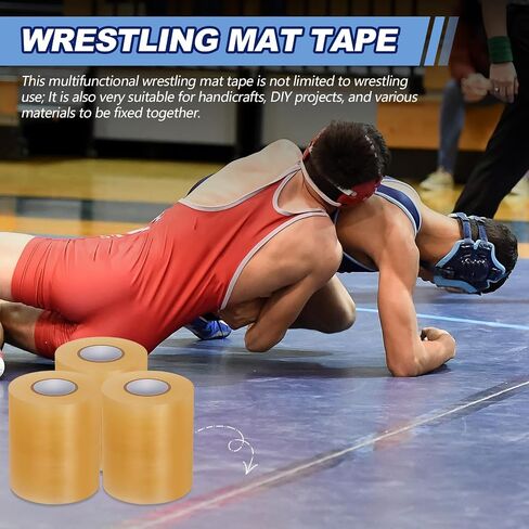 12 Rolls Wrestling Mat Tape PVC Gymnastic Floor Tape Clear Tape for Gym Floor Tape for Grappling Exercise Carpet Seaming Cover Home Workout (4‘’ x 84') in Saudi Arabia