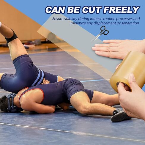12 Rolls Wrestling Mat Tape PVC Gymnastic Floor Tape Clear Tape for Gym Floor Tape for Grappling Exercise Carpet Seaming Cover Home Workout (4‘’ x 84') in Saudi Arabia