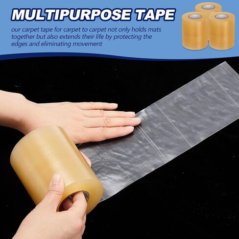 12 Rolls Wrestling Mat Tape PVC Gymnastic Floor Tape Clear Tape for Gym Floor Tape for Grappling Exercise Carpet Seaming Cover Home Workout (4‘’ x 84') in Saudi Arabia