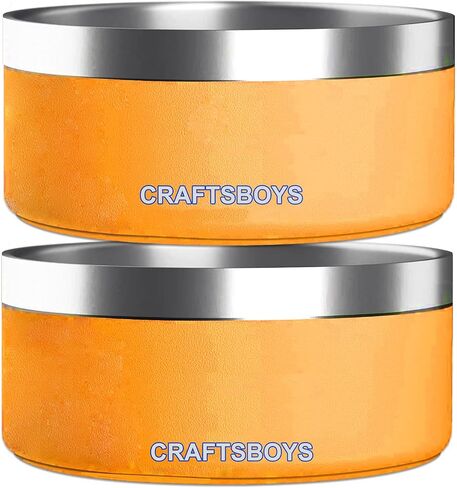 Dog Bowl, Dog Food Water Bowl with Non-Slip Rubber Base, Stainless Steel Dog Bowls, Double Wall Dog Bowl Small Medium Large Dogs, 48oz, Pack of 2 (Blue) in Kuwait