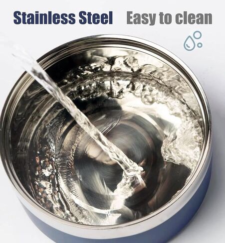 Dog Bowl, Dog Food Water Bowl with Non-Slip Rubber Base, Stainless Steel Dog Bowls, Double Wall Dog Bowl Small Medium Large Dogs, 48oz, Pack of 2 (Blue) in Kuwait