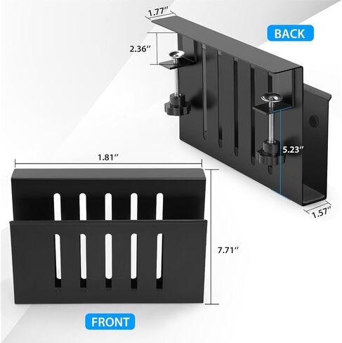 Under Desk Storage-No Drill Hanging Desk Side Storage, Metal Side Desk Storage Laptop Holder with Anti-Scratch Pad, and File Desk Organizer Drawers Suitable for Office and Home Space in Saudi Arabia