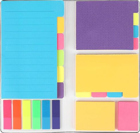 مجموعة ملاحظات لاصقة من CCINEE، 402 قطعة من وسادات الملاحظات ذاتية اللصق والمقسمة الملونة لملاحظات الكتب المخططة واللوازم المكتبية المدرسية والهدايا والمكافآت in Kuwait