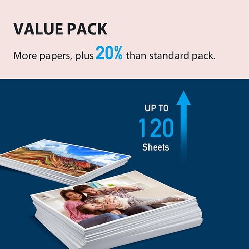 Glossy Photo Paper 8.5x11 48lb 180gsm 120 Sheets White Photographic Paper Single Side Printable Photo for all Inkjet Printers Letter Size in Saudi Arabia