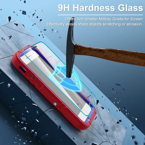 Grifobes for iPhone SE 2022/2020 Case, for iPhone 8/7 / 6 / 6S with [2Pack] Tempered Glass Screen Protector, Heavy Duty Shockproof Protective iPhone SE 3rd/2nd Generation Cover 4.7" for Kids Boys in Saudi Arabia