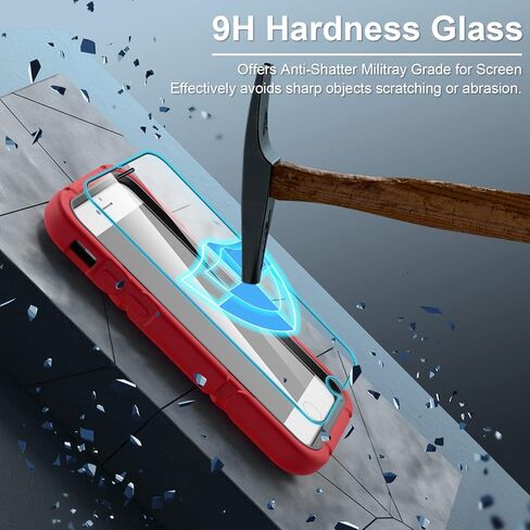 Grifobes for iPhone SE 2022/2020 Case, for iPhone 8/7 / 6 / 6S with [2Pack] Tempered Glass Screen Protector, Heavy Duty Shockproof Protective iPhone SE 3rd/2nd Generation Cover 4.7" for Kids Boys in Saudi Arabia