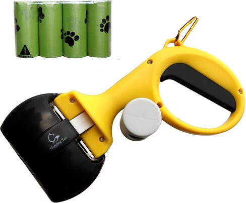Wiggling Tail Pet Pooper Scooper for Dogs and Cats, Dog Pooper Scooper, Kid-Friendly Pooper Scooper, Portable Poop Scooper, Dog Pooper Scooper with Bag Attachment (5 Rolls Trash Bags) in Saudi Arabia