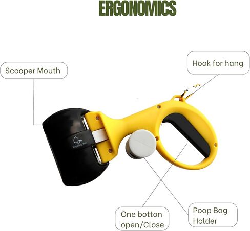 Wiggling Tail Pet Pooper Scooper for Dogs and Cats, Dog Pooper Scooper, Kid-Friendly Pooper Scooper, Portable Poop Scooper, Dog Pooper Scooper with Bag Attachment (5 Rolls Trash Bags) in Saudi Arabia