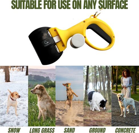 Wiggling Tail Pet Pooper Scooper for Dogs and Cats, Dog Pooper Scooper, Kid-Friendly Pooper Scooper, Portable Poop Scooper, Dog Pooper Scooper with Bag Attachment (5 Rolls Trash Bags) in Saudi Arabia