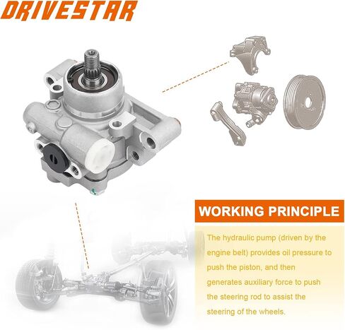 DRIVESTAR 21-5271 New Power Steering Pump 2001-2004 for Ford Escape 3.0L V6, 2001-2004 for Mazda Tribute 3.0L V6, OE-Quality 2001 2002 2003 2004 Escape, 2001 2002 2003 2004 Tribute in Saudi Arabia
