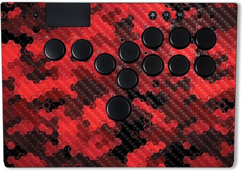 غلاف MightySkins من ألياف الكربون متوافق مع Razer Kitsune - Red Hexa Camo | لمسة نهائية واقية ومتينة من ألياف الكربون | سهل التطبيق | صنع في الولايات المتحدة الأمريكية in Saudi Arabia