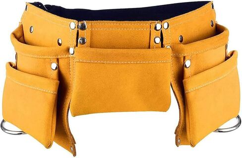 Children's Leather Tool Belt, Messar Kids Leather Working Tool Belt Child's Tool Apron Pouch Bag for Youth Costumes Dress Up Construction Role Play (yellow) in Kuwait