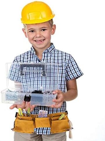 Children's Leather Tool Belt, Messar Kids Leather Working Tool Belt Child's Tool Apron Pouch Bag for Youth Costumes Dress Up Construction Role Play (yellow) in Kuwait