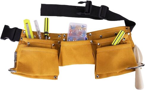 Children's Leather Tool Belt, Messar Kids Leather Working Tool Belt Child's Tool Apron Pouch Bag for Youth Costumes Dress Up Construction Role Play (yellow) in Kuwait