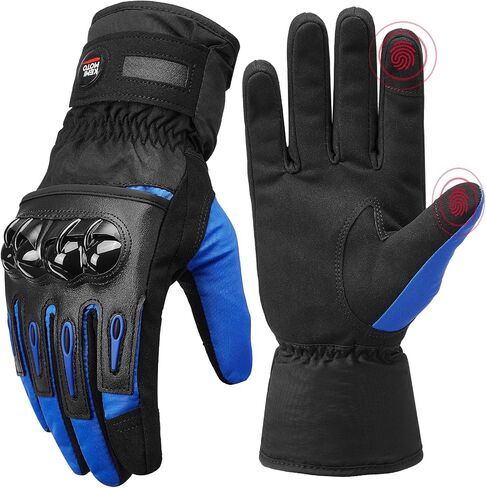 KEMIMOTO Winter Motorcycle Gloves, Cold Weather Motorcycle Winter Gloves Men Women, Touchscreen Waterproof Motorcycle Riding Gloves, Warm Winter Gloves for ATV Skiing Snowmobile Bicycle Dirt Bike in Saudi Arabia