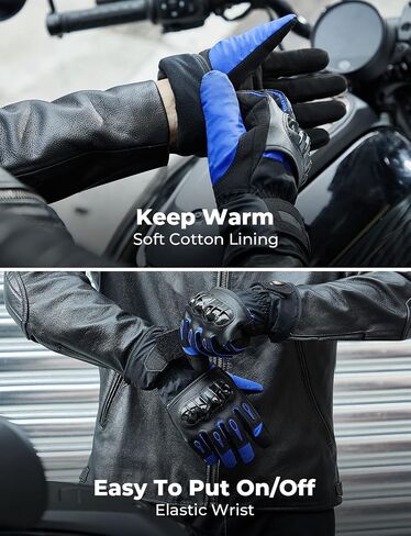 KEMIMOTO Winter Motorcycle Gloves, Cold Weather Motorcycle Winter Gloves Men Women, Touchscreen Waterproof Motorcycle Riding Gloves, Warm Winter Gloves for ATV Skiing Snowmobile Bicycle Dirt Bike in Saudi Arabia