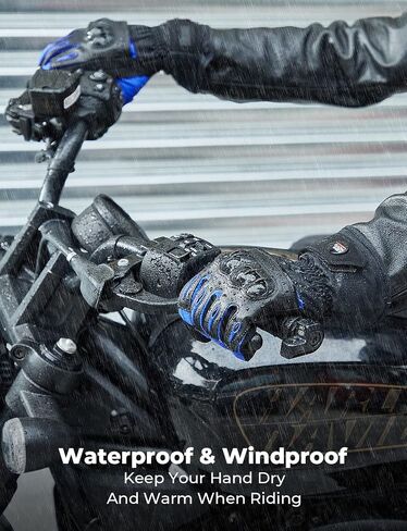 KEMIMOTO Winter Motorcycle Gloves, Cold Weather Motorcycle Winter Gloves Men Women, Touchscreen Waterproof Motorcycle Riding Gloves, Warm Winter Gloves for ATV Skiing Snowmobile Bicycle Dirt Bike in Saudi Arabia