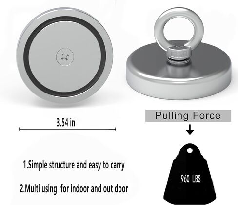 Super Fishing Magnets, High Power Magnet, Large Magnet Fishing Kit with Neodymium Rare Earth Magnet for Retrieving in River, Magnetic Fishing, Diameter 3.54in in Saudi Arabia