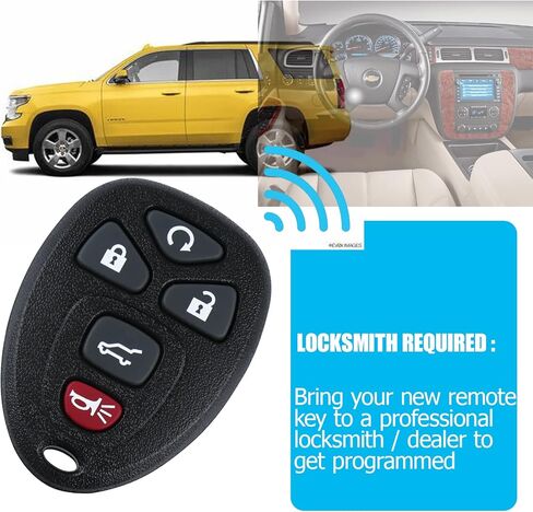 Keyless Entry Remote Control Fob for 2007-2016 Chevy Suburban Tahoe Traverse Buick Enclave Cadillac Escalade GMC Acadia Yukon (OUC60270, OUC60221) 5Btn 1 Pack in Kuwait