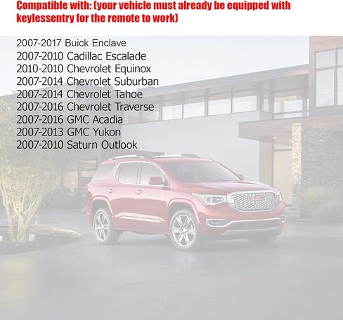 Keyless Entry Remote Control Fob for 2007-2016 Chevy Suburban Tahoe Traverse Buick Enclave Cadillac Escalade GMC Acadia Yukon (OUC60270, OUC60221) 5Btn 1 Pack in Kuwait