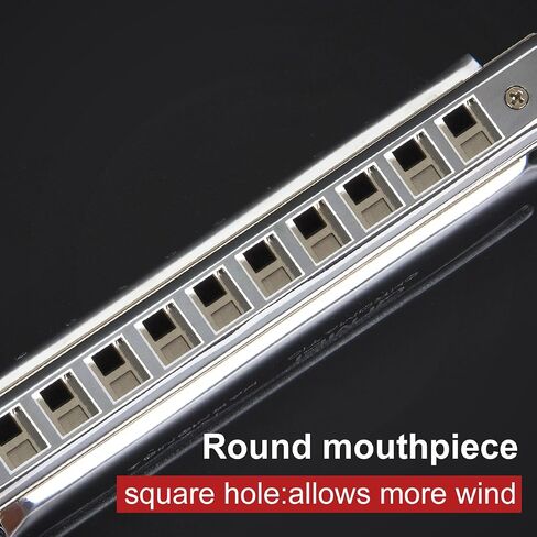 Kmise Chromatic Harmonica French Harp Mouth Organ Phosphor Bronze Key of C 10 Holes 40 Tone with Case (Z3713) in Saudi Arabia
