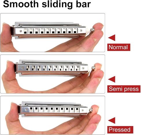 Kmise Chromatic Harmonica French Harp Mouth Organ Phosphor Bronze Key of C 10 Holes 40 Tone with Case (Z3713) in Saudi Arabia