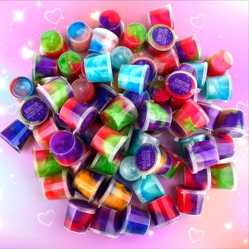 65 Pack Galaxy Slime Kits, Party Favors Slime Kit for Girls and Boys, Soft and Non-Sticky, Colourful Galaxy Slime Kids Stress Relief Toys, DIY Slime Making Kit in Saudi Arabia