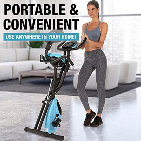 دراجة تمارين لانوس للمنزل - 2 في 1 دراجة تمارين مستلقية وأوضاع ركوب الدراجات الداخلية المستقيمة، دراجة تمرين مقاومة مغناطيسية 10 مستويات، آلة دراجة ثابتة قابلة للطي، دراجة لياقة بدنية in Kuwait