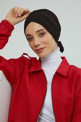 عمامة فورية مربوطة مسبقًا للنساء من تصميم عائشة، أوشحة حجاب قطنية بنسبة 95%، غطاء رأس أنيق للعلاج الكيميائي in Saudi Arabia