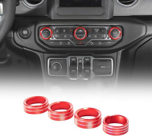 مكيف الهواء مقبض مفتاح التشغيل غطاء المصباح غطاء مقبض التيار المتناوب زر الزخارف ل جيب رانجلر 2018-2023 JL JLU & 2020-2023 المصارع in Kuwait