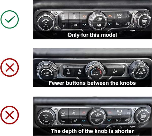 مكيف الهواء مقبض مفتاح التشغيل غطاء المصباح غطاء مقبض التيار المتناوب زر الزخارف ل جيب رانجلر 2018-2023 JL JLU & 2020-2023 المصارع in Kuwait